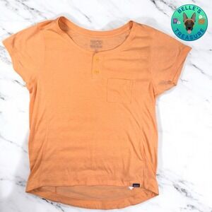 Patagonia Shirt Women's Medium Capilene Cool Trail Henley Sherbet Orange Tee